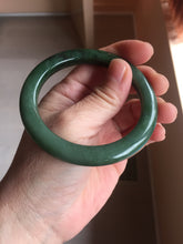 Load image into Gallery viewer, 54.8mm Certified 100% Natural Deep Pine Green/Black "Serene Ember Forest" Nephrite (red-skin nephrite 红皮碧玉) Bangle HT168-17-6188
