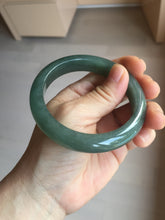 Load image into Gallery viewer, 57.6mm Certified type A 100% Natural oily dark green (老油青) gray black Jadeite bangle PC254-1391
