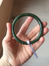 Load image into Gallery viewer, 61mm certified 100% Natural dark green/black nephrite (碧玉) bangle HN69-1573
