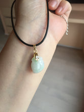 Load image into Gallery viewer, Type A 100% Natural icy watery sunny green/purple/white Jadeite Jade Peach Pendant group BL48
