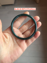 Load image into Gallery viewer, 55-62mm Certified type A 100% Natural dark green/blue/black slim round cut Guatemala Jadeite bangle(different size with defects) group GL30
