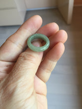 Load image into Gallery viewer, 100% natural type A ice watery oily dark green/gray/black(冰油青) jadeite jade band ring PC77
