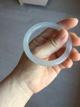 Load image into Gallery viewer, 52.8mm Certified 100% Natural light smoky lavender/soft pink gray(烟紫) nephrite jade bangle HN140-3592
