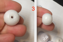 Load image into Gallery viewer, Type A 100% Natural white/light purple drum shape Jadeite Jade bead/pendant BF95
