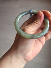 Load image into Gallery viewer, 51mm Certified 100% Natural Green/ black/gray sesame paste 芝麻糊 青花 round cut nephrite Jade bangle HHE104-5567
