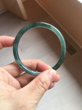 Load image into Gallery viewer, 56.7mm Certified Type A 100% Natura dark blue/green/gray/black Guatemala slim round cut Jadeite bangle PJ101-5614
