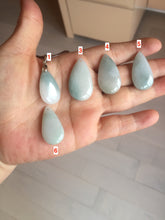 Load image into Gallery viewer, 100% natural icy watery green blue white type A jadeite jade water drop pendant necklace group E52
