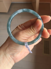 Load image into Gallery viewer, 58.5mm Certified Type A 100% Natural dark green/blue/gray Guatemala slim round cut Jadeite bangle PH7-2347
