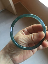 Load image into Gallery viewer, 60.7mm Certified Type A 100% Natural ice watery dark blue/green/purple/gray/black Guatemala slim round cut Jadeite bangle AZ149-2490
