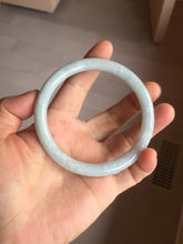 Load image into Gallery viewer, 62mm certified Type A 100% Natural white gray light purple green round cut Jadeite Jade bangle PE92-3225
