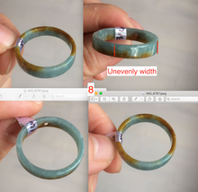 Load image into Gallery viewer, 21.2mm/size 11 3/4 100% natural type A icy watery green/white/yellow jadeite jade band ring G105- 11 3/4
