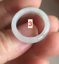 Load image into Gallery viewer, Size 5 3/4 100% natural type A icy watery green/white/purple jadeite jade band ring group R115
