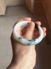 Load image into Gallery viewer, 55.5mm Certified Type A 100% Natural dark green/white/purple Jadeite Jade bangle PF26-(3426)
