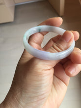 Load image into Gallery viewer, 50.3mm certified 100% natural Type A sunny green white/purple(春带彩) slim jadeite jade bangle BS166-1621
