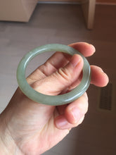 Load image into Gallery viewer, 53mm Certified 100% Natural light green/yellow/gray nephrite jade bangle HT125-3598
