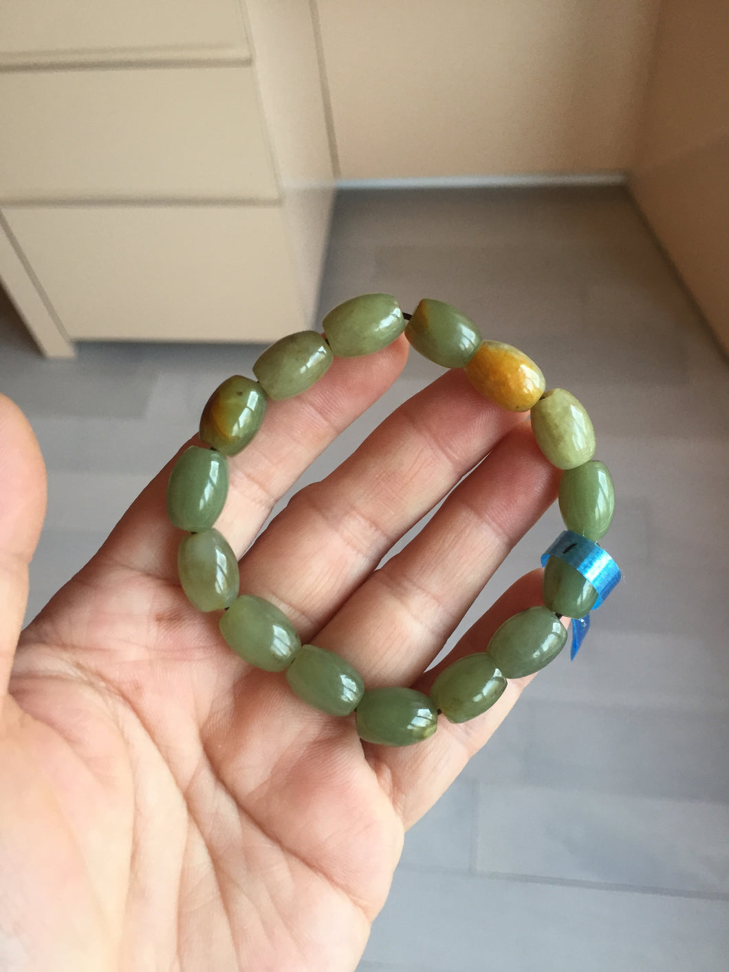 100% Natural 12x9mm green/yellow olives shape nephriteJade bead bracelet group HE92