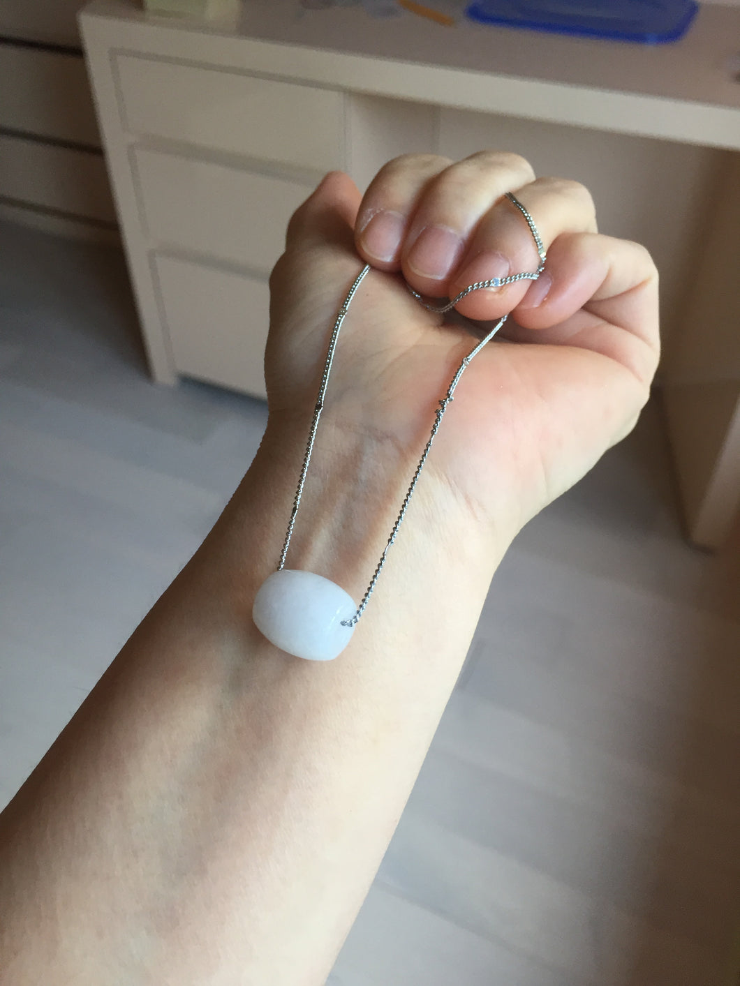 13.5/12.5mm Type A 100% Natural light purple white Jadeite Jade LuluTong (Every road is smooth) pendant group PA135