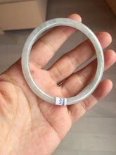 Load image into Gallery viewer, 58.5mm Certified Type A 100% Natural icy watery white/light green flat slim Jadeite Jade bangle BG223-8575
