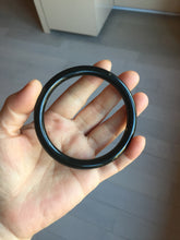 Load image into Gallery viewer, 62.8mm certified 100% Natural dark green/black meteorite round cut nephrite bangle HN133-0589
