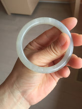 Load image into Gallery viewer, 51mm Certified 100% Natural icy light gray white(灰冰) round cut nephrite jade bangle HN74-9163
