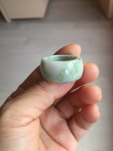 Load image into Gallery viewer, Size 11 100% natural type A oily dark green  broad jadeite jade band ring thumb ring PC246-7

