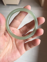 Load image into Gallery viewer, 51mm Certified 100% Natural icy white light yellow green gray slim round cut nephrite jade bangle HN160-8259
