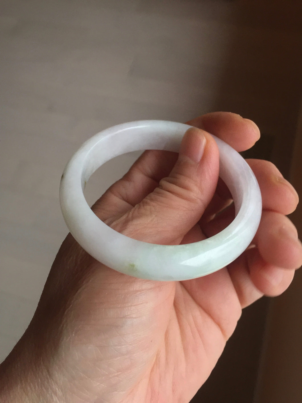 50.5mm certified 100% natural Type A light green/purple/white jadeite jade bangle AA115-1047