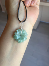 Load image into Gallery viewer, Type A 100% Natural light green/white/purple jadeite Jade flower Pendant PB47
