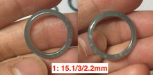 Load image into Gallery viewer, 15.1mm size 4 1/4 100% natural type A icy watery green/blue icy watery Guatemala slim jadeite jade band ring group PB51
