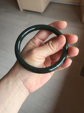 Load image into Gallery viewer, 64.4mm certified 100% Natural dark green/black meteorite Stellar Night sky round cut nephrite bangle HN118-0596
