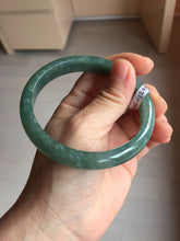 Load image into Gallery viewer, 61.4mm Certified Type A 100% Natural Light Green/Blue/Gray With Flying Snow Guatemala Jadeite Bangle PH266-1243
