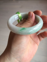 Load image into Gallery viewer, 50mm 100% natural Type A sunny green/purple oval  jadeite jade bangle E51-1084
