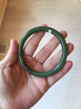 Load image into Gallery viewer, 62mm certified 100% Natural dark green/black round cut nephrite (碧玉)  bangle HN20-9149
