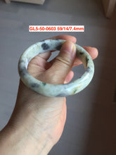 Load image into Gallery viewer, Sale! Certified type A 100% 50-59mm Natural green/white/beige/eggplant purple/black spring garden Jadeite bangle group GL5(31-50)
