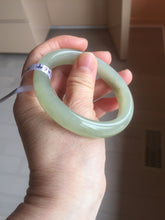 Load image into Gallery viewer, 54.2mm certified 100% Natural icy watery light beige pale pink gray white nephrite bangle HN124-1064
