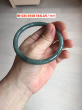 Load image into Gallery viewer, 55-62mm Certified type A 100% Natural dark green/blue/black slim round cut Guatemala Jadeite bangle(different size with defects) group GL30
