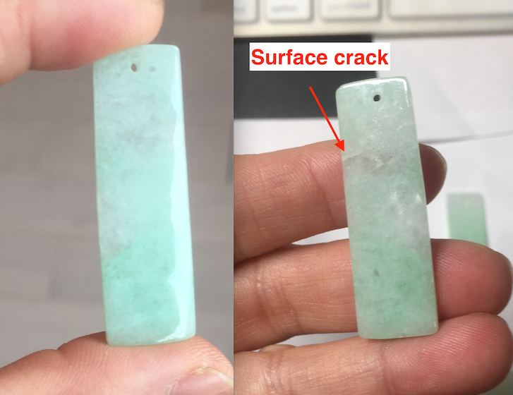 100% Natural type A sunny green white square or rectangle Jadeite super thin Jade safe and sound pendant group AA45