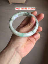 Load image into Gallery viewer, 52-60mm Certified type A 100% size 56-60mm Natural green/white/purple Jadeite bangle with defects group BH15
