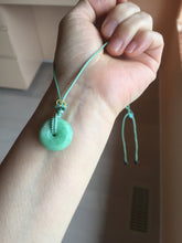 Load image into Gallery viewer, 17-19 mm Type A 100% Natural Sunny green/light green/white/purple Jadeite Jade Safety Guardian Button donuts Pendant group PB120
