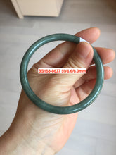 Load image into Gallery viewer, 55-62mm Certified type A 100% Natural dark green/blue/black slim round cut Guatemala Jadeite bangle(different size with defects) group GL30
