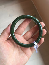 Load image into Gallery viewer, 60.8mm certified 100% Natural dark green/black nephrite Jade(碧玉)  bangle HN15-1586
