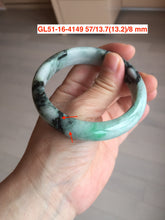 Load image into Gallery viewer, 54-59mm certified Type A 100% Natural dark green/white/black Jadeite Jade bangle group with defects GL51
