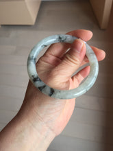 Load image into Gallery viewer, 56mm certificate 100% natural Type A white dark green ink painting (水墨) round cut jadeite jade bangle PC157-3144

