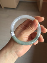 Load image into Gallery viewer, 58.8mm certified Type A 100% Natural light purple white brown with brown floating flowers round cut Jadeite Jade bangle PC161-4081

