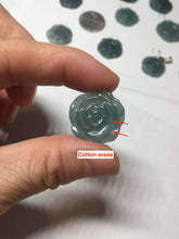 Load image into Gallery viewer, 100% Natural type A icy watery blue green gray Guatemala jadeite Rose Pendant group BP181
