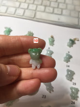 Load image into Gallery viewer, Type A 100% Natural icy watery light green sunny geen purple white clear jadeite jade cute baby bear pendant PH114 Add on item
