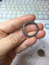 Load image into Gallery viewer, 19.6mm size 9 3/4 100% natural type A icy watery green/blue slim style Guatemala jadeite jade band ring group PE130
