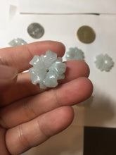 Load image into Gallery viewer, Type A 100% Natural light green/white/purple jadeite Jade flower Pendant PB47
