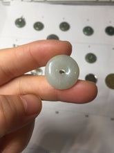 Load image into Gallery viewer, 17.5-20mm Type A 100% Natural oily dark green black gray(老油青) Jadeite Safety Guardian Button donuts pendant group PH237
