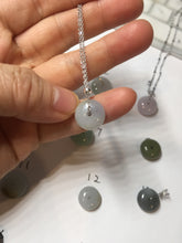 Load image into Gallery viewer, 9.9-15mm Type A 100% Natural light green yellow brown purple Jadeite Safety Guardian Button abacus bead donuts pendant PF73 Add on item
